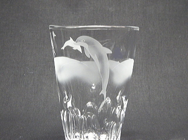 イルカ彫刻焼酎グラス