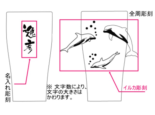 イルカ彫刻デザインレイアウト