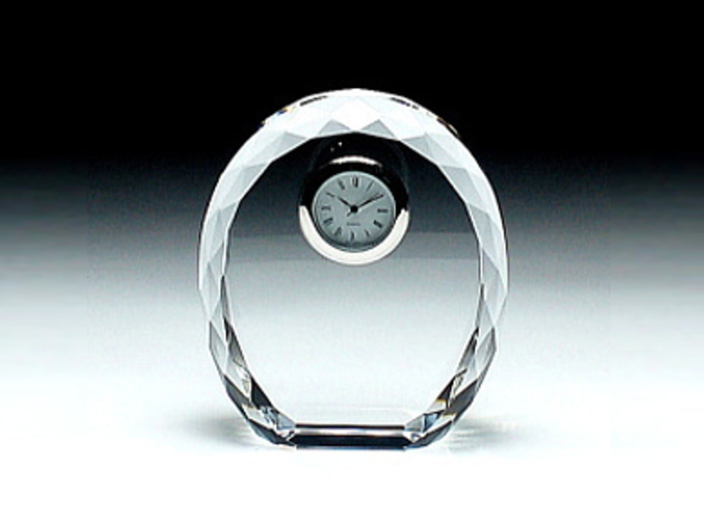 クリスタルミニ楕円型置時計